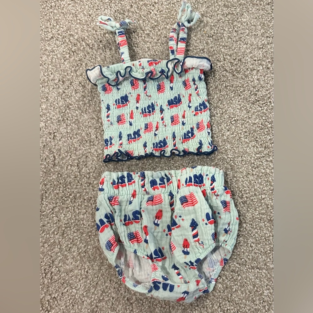 SpearmintLOVE Patriotic Baby Outfit with Ruffles